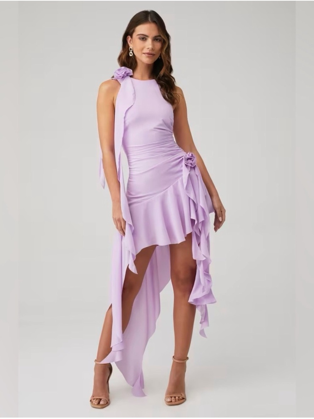 Ruffle Mini Dress Lilac, Size 6 Revolve, Reformation, Wedding Guest, Formal,